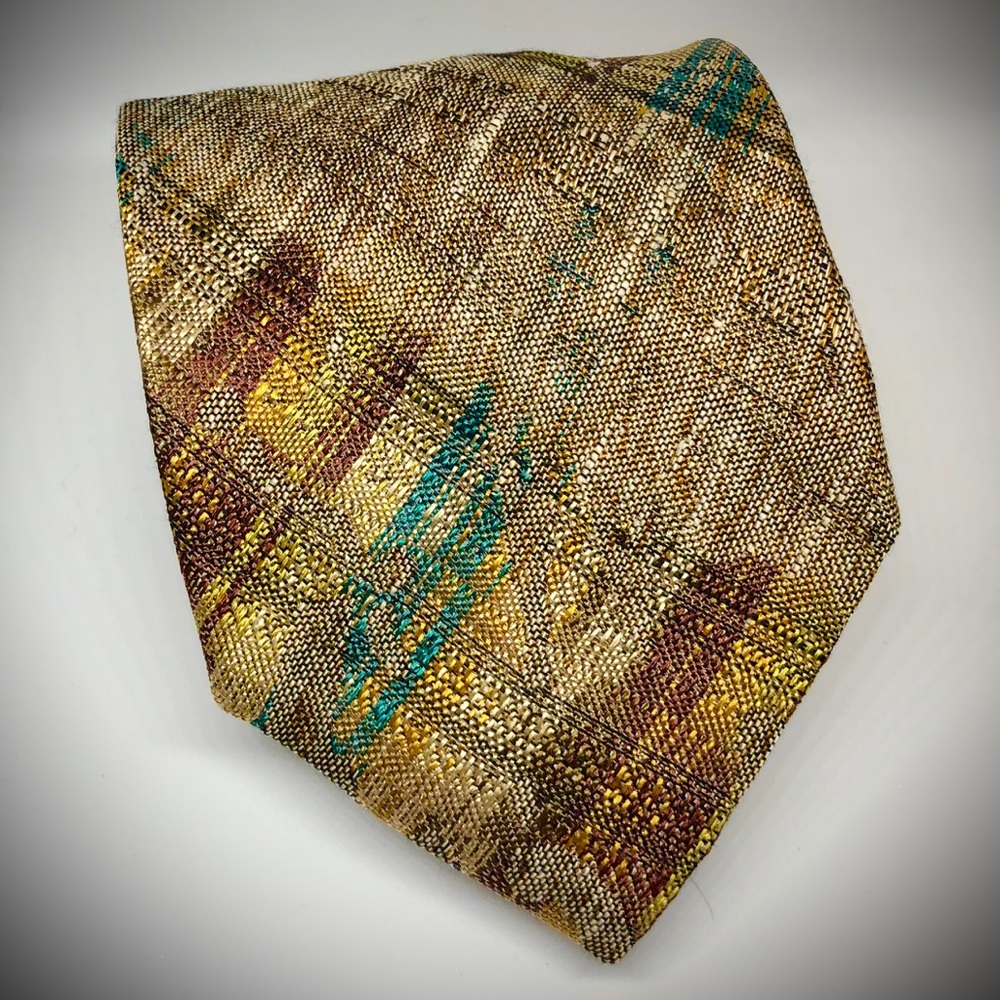 Mens Authentic Italy Silk Tie Gaultier Brown Tan